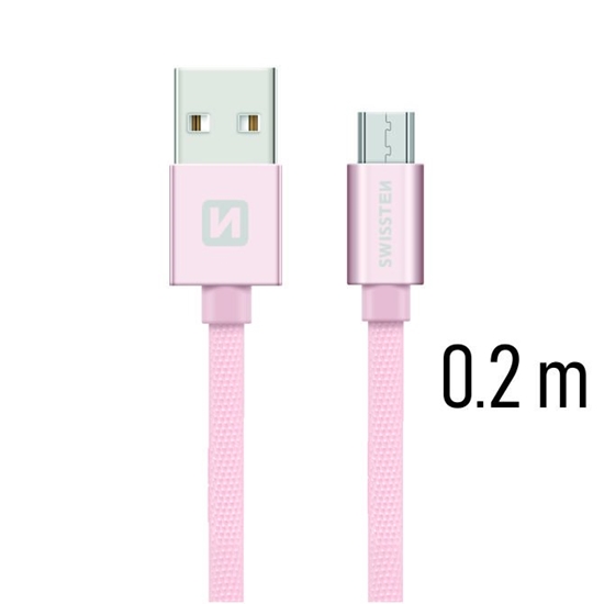 Picture of Swissten Textile Quick Charge Universal Micro USB Data and Charging Cable 0.2m