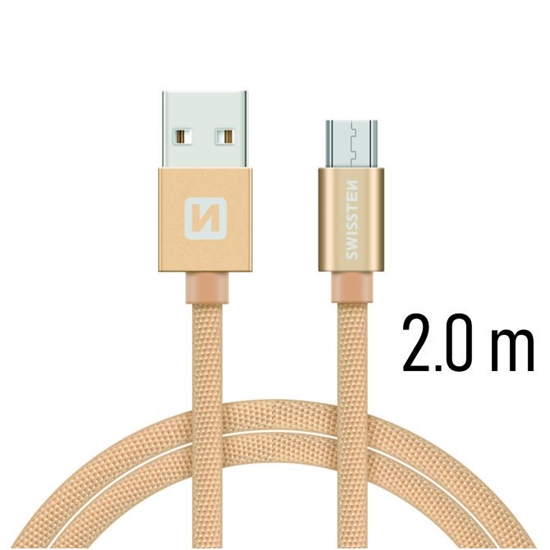 Изображение Swissten Textile Quick Charge Universal Micro USB Data and Charging Cable 2m