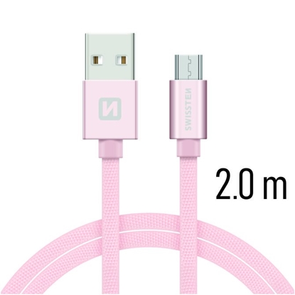 Picture of Swissten Textile Quick Charge Universal Micro USB Data and Charging Cable 2.0m