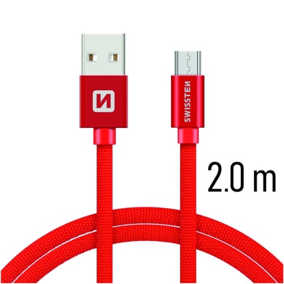 Picture of Swissten Textile Quick Charge Universal Micro USB Data and Charging Cable 2m