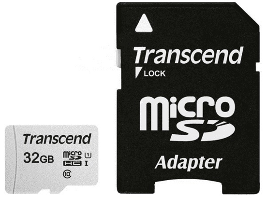 Изображение Transcend microSDHC 300S-A  32GB Class 10 UHS-I U1