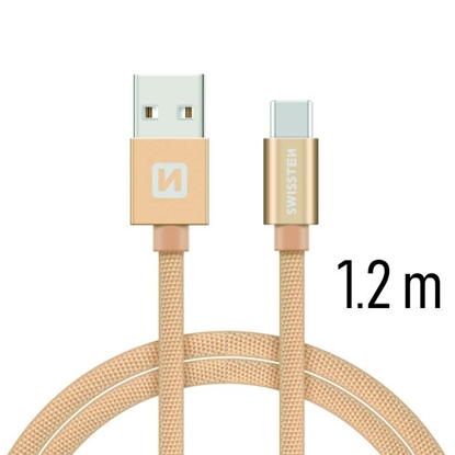 Picture of Swissten Textile Universal Quick Charge 3.1 USB-C Data and Charging Cable 1.2m