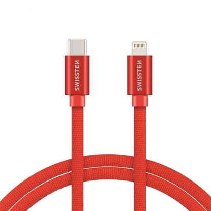 Attēls no Swissten Textile USB-C To Lightning Data and Charging Cable Fast Charge / 3A / 1.2m