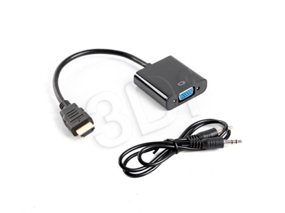 Attēls no Lanberg AD-0017-BK video cable adapter 0.2 m VGA (D-Sub) HDMI Type A (Standard) Black