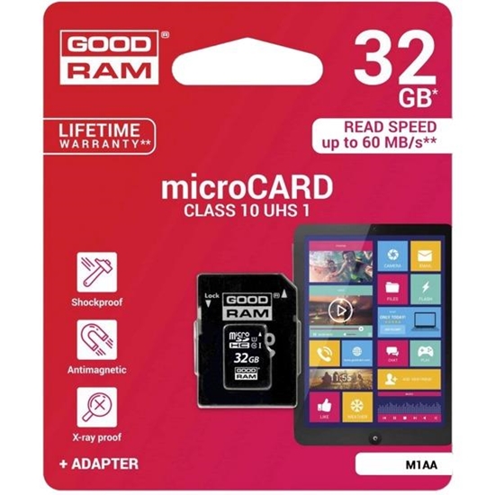 Picture of Goodram M1AA-0320R12 memory card 32 GB MicroSDHC Class 10 UHS-I