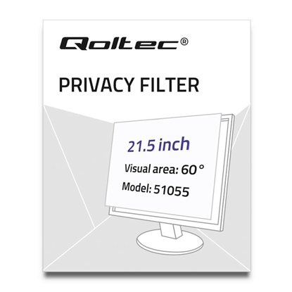 Изображение Qoltec 51055 display privacy filters Frameless display privacy filter 54.6 cm (21.5")