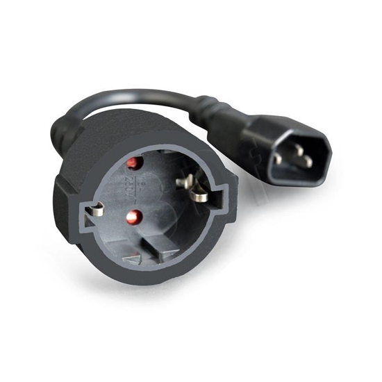 Picture of Gembird PC-SFC14M-01 power adapter IEC320 C14 -> SCHUKO (F) on a 15 cm cable