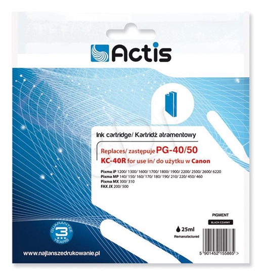 Picture of Actis KC-40R ink (replacement for Canon PG-40 / PG-50; Standard; 25 ml; black)