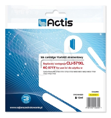 Picture of Actis KC-571C ink (replacement for Canon CLI-571C; Standard; 12 ml; cyan)