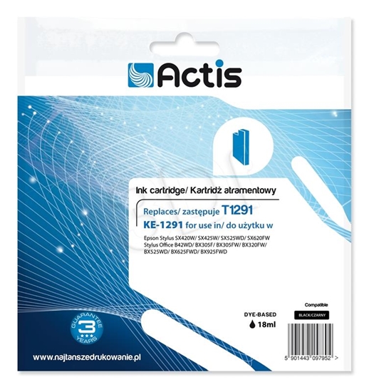 Изображение Actis KE-1292 ink (replacement for Epson T1292; Standard; 15 ml; cyan)