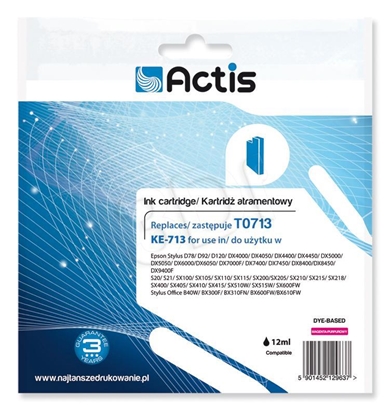 Attēls no Actis KE-713 ink (replacement for Epson T0713/T0893/T1003; Standard; 13.5 ml; magenta)