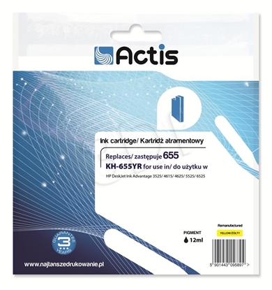 Attēls no Actis KH-655YR ink (replacement for HP 655 CZ112AE; Standard; 12 ml; yellow)