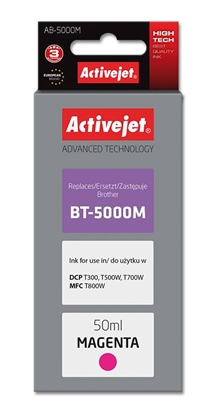 Attēls no Activejet AB-5000M Ink Bottle (Replacement for Brother BT-5000M; Supreme; 50 ml; magenta)