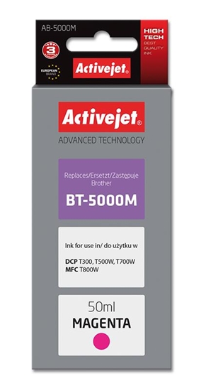 Picture of Activejet AB-5000M Ink Bottle (Replacement for Brother BT-5000M; Supreme; 50 ml; magenta)