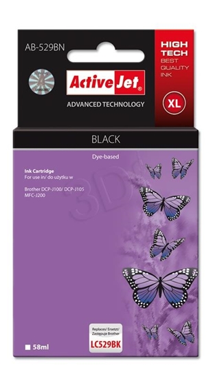 Picture of Activejet AB-529BN ink (replacement for Brother LC529Bk; Supreme; 58 ml; black)