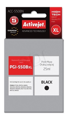 Изображение Activejet ACC-550BN Ink cartridge (replacement for Canon PGI-550BK; Supreme; 25 ml; black)