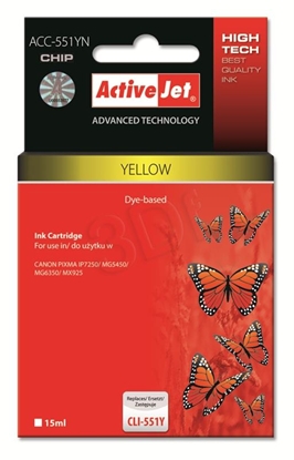 Picture of Activejet ACC-551YN Ink cartridge (replacement for Canon CLI-551Y; Supreme; 15 ml; yellow)