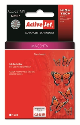 Picture of Activejet ACC-551MN Ink cartridge (replacement for Canon CLI-551M; Supreme; 15 ml; magenta)