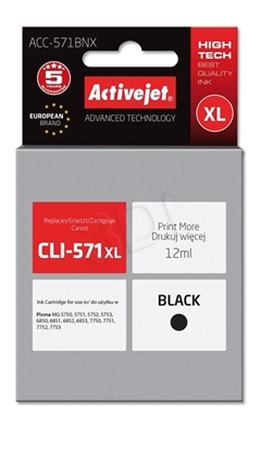 Attēls no Activejet ink for Canon CLI-571Bk XL