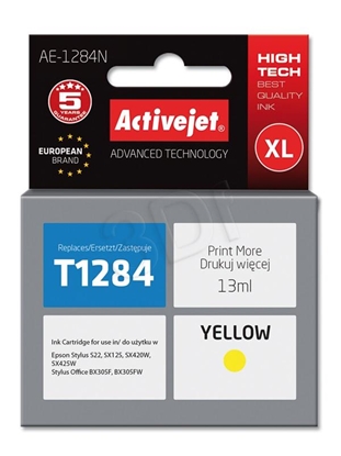 Attēls no Activejet AE-1284N Ink cartridge (replacement for Epson T1284; Supreme; 13 ml; yellow)