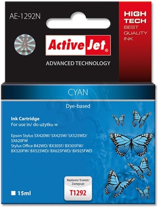 Picture of Activejet AE-1292N Ink (replacement for Epson T1292; Supreme; 15 ml; cyan)