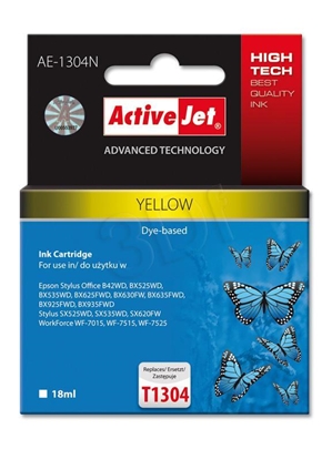 Picture of Activejet AE-1304N Ink (replacement for Epson T1304; Supreme; 18 ml; yellow)