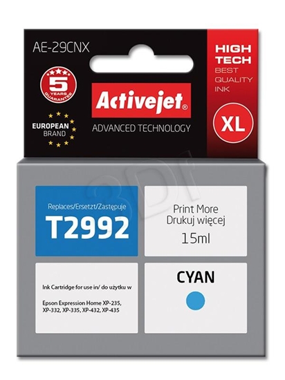 Изображение Activejet AE-29CNX Ink (Replacement for Epson 29XL T2992; Supreme; 15 ml; cyan)