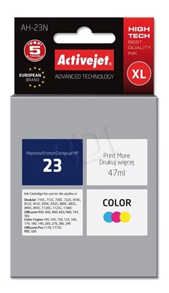 Attēls no Activejet AH-23N Ink cartridge (replacement for HP 23 C1823D; Supreme; 47 ml; color)