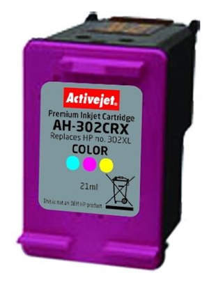 Picture of Activejet AH-302CRX ink (replacement for HP 302XL F6U67AE; Premium; 21 ml; color)