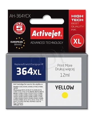 Attēls no Activejet AH-364YCX ink (replacement for HP 364XL CB325EE; Premium; 12 ml; yelllow