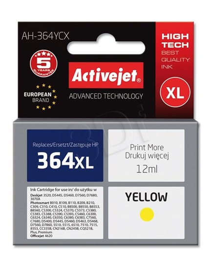 Picture of Activejet AH-364YCX ink (replacement for HP 364XL CB325EE; Premium; 12 ml; yelllow