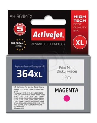 Изображение Activejet AH-364MCX ink (replacement for HP 364XL CB324EE; Premium; 12 ml; magenta)