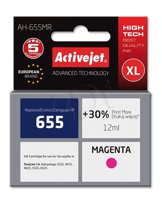 Изображение Activejet AH-655MR ink (replacement for HP 655 CZ111AE; Premium; 12 ml; magenta)