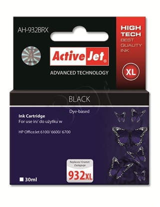 Picture of Activejet AH-932BRX ink (replacement for HP 932XL CN053AE; Premium; 30 ml; black)