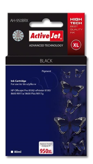 Изображение Activejet AH-950BRX ink (replacement for HP 950XL CN045AE; Premium; 80 ml; black)