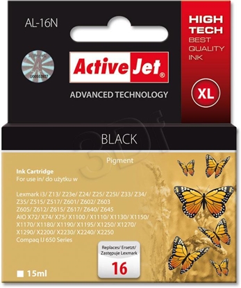 Attēls no Activejet AL-16N Ink Cartridge (replacement for Lexmark 16 10N0016; Supreme; 15 ml; black)