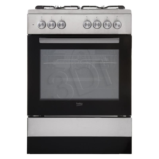 Изображение Beko FSE62120DX cooker Freestanding cooker Gas Black, Grey A