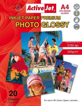 Изображение Activejet AP4-200G20 Paper photo glossy (A4; 20 pcs.)