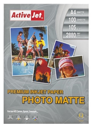 Attēls no Activejet AP4-125M100 matte photo paper for ink printers; A4; 100 pcs