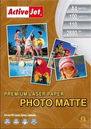 Attēls no Activejet AP4-110M100L matte photo paper for laser printers; A4; 100 pcs