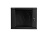 Picture of Lanberg wall-mounted installation rack cabinet 19'' 9U 600x600mm black (glass door)