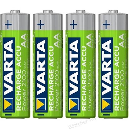 Picture of VARTA HR6 AA Recharge Accu Power 2100 mAh 56706 Rechargeable batteries 4 pc(s) Green, Yellow