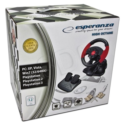 Изображение xlyne EG103 Gaming Controller Steering wheel PC,Playstation 2,Playstation 3 Digital Black,Red
