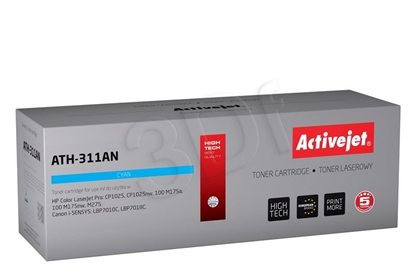 Attēls no Activejet ATH-311AN Toner (replacement for Canon, HP 126A CRG-729C, CE311A; Premium; 1000 pages; cyan)