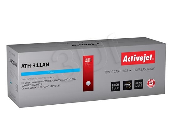 Picture of Activejet ATH-311AN Toner (replacement for Canon, HP 126A CRG-729C, CE311A; Premium; 1000 pages; cyan)