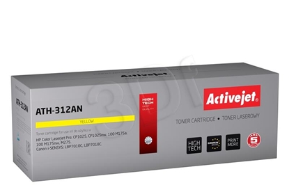 Attēls no Activejet ATH-312AN Toner (replacement for Canon, HP 126A CRG-729Y, CE312A; Premium; 1000 pages; yellow)