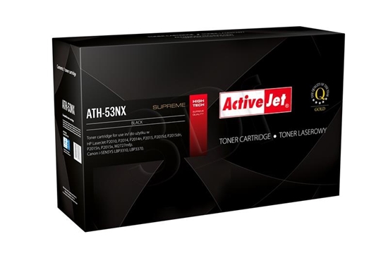 Picture of Activejet ATH-53NX toner (replacement for HP 53X Q7553X, Canon CRG-715H; Supreme; 7900 pages; black)