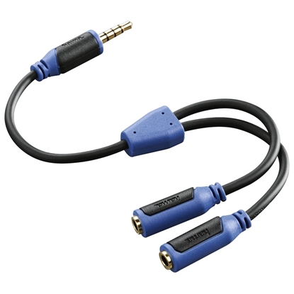 Picture of Hama Super Soft audio cable 3.5mm 2 x 3.5mm Black, Blue