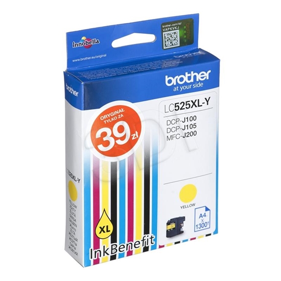 Picture of Brother LC525XL-Y ink cartridge Original Extra (Super) High Yield Yellow