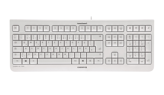 Picture of CHERRY KC 1000 Corded Keyboard,Pale Grey, USB (QWERTY - UK)